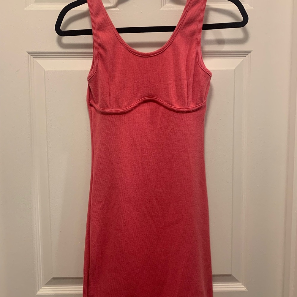 Pink Ribbed Bodycon Mini Dress